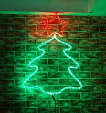 75cm Red and Green Outdoor LED Rope Light Christmas Tree Silhouette