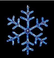 60 x 45cm Blue Twinkling Snowflake Rope Light Christmas Silhouette