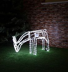 46cm Rope Light Animated Eating Deer Silhouette Figure, White LED