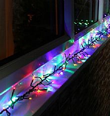 12.4m Multi Colour Cluster Lights, 960 LEDs, Green Cable