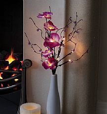 60cm Orchid Indoor Battery Flower Lights with Vase and Timer