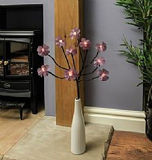 60cm Indoor Cherry Blossom Battery Flower Lights with Vase and Timer