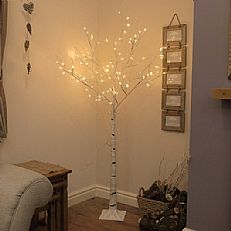 6ft Birch Twig Tree with 96 Warm White LEDs