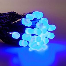 5m Blue Soft Glow Fairy Lights, Connectable, 50 LEDs, Green Cable