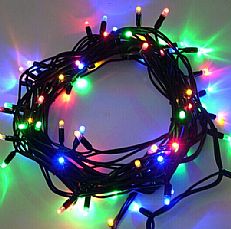 5m Multi Colour Fairy Lights, Connectable, 42 LEDs, Black Cable