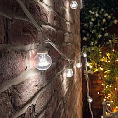 10M White Festoon Party Lights, Connectable, 20 LEDs