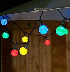 5m Multi Colour Outdoor Battery Festoon Lights, Connectable, 20 LEDs