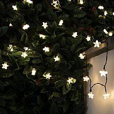 Solar Star Fairy Lights with Timer, 100 Warm White LED, 10m