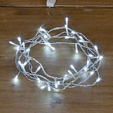 3.2M White Indoor Christmas Fairy Lights, 40 LEDs, Clear Cable