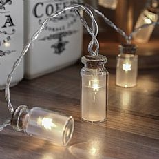 1.5m Frosted Glass Jar Battery Fairy Lights, 10 Warm White LEDs