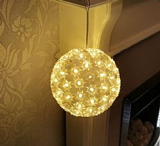 Decorative Sphere Lamp Light, Warm White Twinkling LED, 18cm