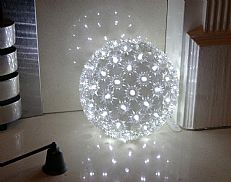 Decorative Sphere Lamp Light, White Twinkling LED, 18cm
