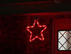 30cm Red Rope Light Star Silhouette Connectable, 36 LEDs
