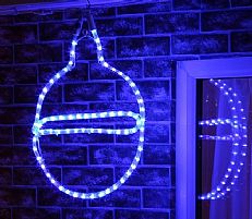 40cm Blue Rope Light Bauble Silhouette Connectable, 72 LEDs