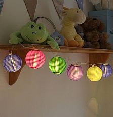 10 Multi Colour Chinese Lantern Battery String Lights