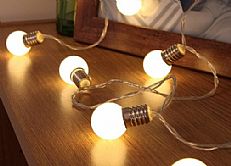 Mini Festoon Bulb Effect Battery Fairy Lights, 10 Warm White LED