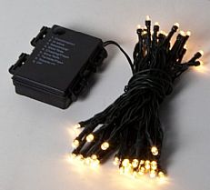 Outdoor Battery Fairy Lights with Timer, 50 Warm White LEDs, 5m
