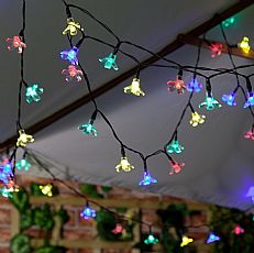 Solar Blossom Fairy Lights with Timer, 100 Multi Colour LED, 10m