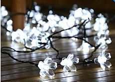 Solar Blossom Fairy Lights, 50 White LED, 5m