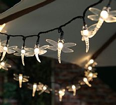 Solar Dragonfly Fairy Lights with Timer, 100 Warm White LED, 10m