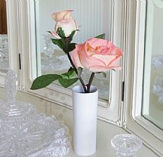 Blossom Collection Battery Rose Flower Light with Vase, Pink, 33cm