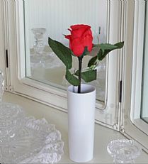 Blossom Collection Battery LED Rose Flower Light with Vase, Red, 28cm