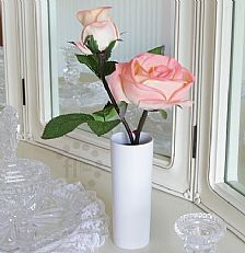 Blossom Collection Battery Rose Flower Light with Vase, Pink, 33cm