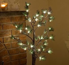 Pine Needle Snow Twig Tree, 48 Warm White LED, 120cm