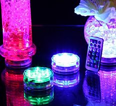 4 Colour Changing Submersible Vase Up Lighters with Remote Control