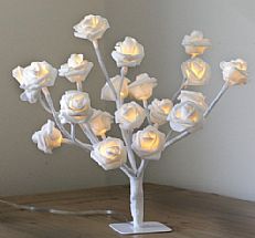 Battery Rose Tree with Timer, 20 Warm White LEDs, 25CM
