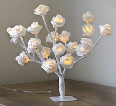 Battery Rose Tree with Timer, 20 Warm White LEDs, 25CM