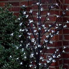 5ft White 120 LED Battery Operated Blossom Tree with Timer