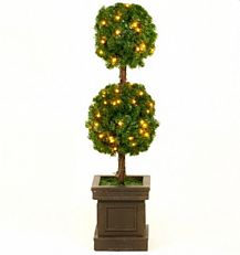 3ft LED Pre-lit Topiary Ball Potted Tree with Warm White LED’s