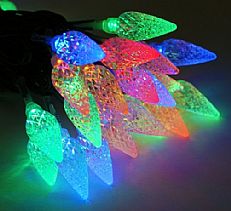 100 LED Multi Colour Pine Cone String Lights,Dark Green Cable,10 Metre