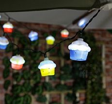 Battery Cupcakes Fairy String Lights with Timer, 10 White LED