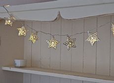 Battery Outdoor Star Fairy Lights with Timer, Warm White LED