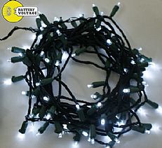 5m White Outdoor Battery Fairy String Lights Connectable, 50 LEDs