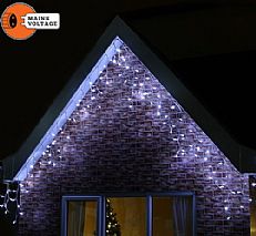 5m White Icicle Lights with Twinkle Connectable, 120 LEDs, white cable