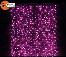 2m x 2.5m Pink Curtain Light Connectable, 500 LEDs