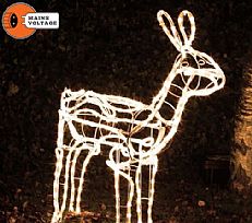 1.1m Warm White Illuminated Standing Doe Deer
