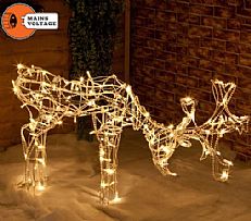 Outdoor Beaded Effect LED Eating Reindeer