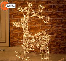 Outdoor Beaded Effect LED Running Reindeer