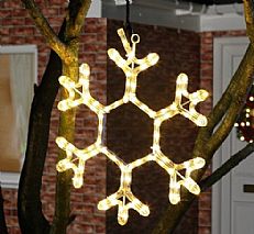 40cm Outdoor Warm White LED Twinkling Snowflake Silhouette