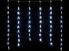 1m x 1m White Indoor Star Curtain Light - 54 LEDs