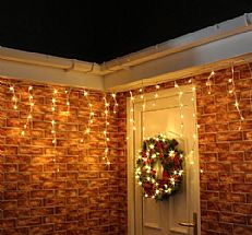 480 LED Warm White Outdoor Icicle Lights, 11.8m