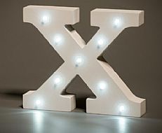 Alphabet &#8217;X&#8217; Marquee Battery Light Up Circus Letter, 10 White LEDs