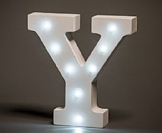 Alphabet &#8217;Y&#8217; Marquee Battery Light Up Circus Letter, 10 White LEDs
