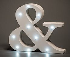 Alphabet &#8217;&amp;&#8217; Marquee Battery Light Up Circus Letter, 10 White LEDs