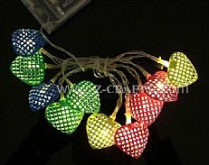 10L LED Colorful Heart Decoration Lights With 3*AA battery