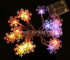10L LED Snowflake Decoration Lights With 3*AA battery